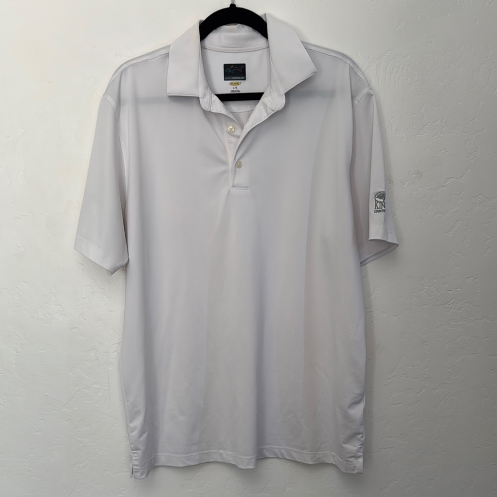 Greg Norman Play Dry White Golf Polo – King’s Country Club – Size